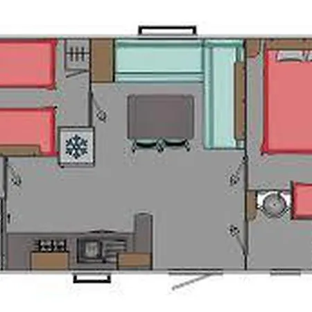 Mobil-home Confortable Avec Terrasse Pour 4 Personnes - Api-1-52-400 营地 旺代蒙塔利韦